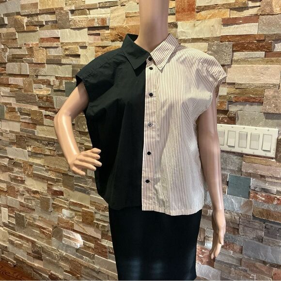 MM6 Maison Martin Margiela Half & Half Deconstructed Shirt - Picture 1 of 12
